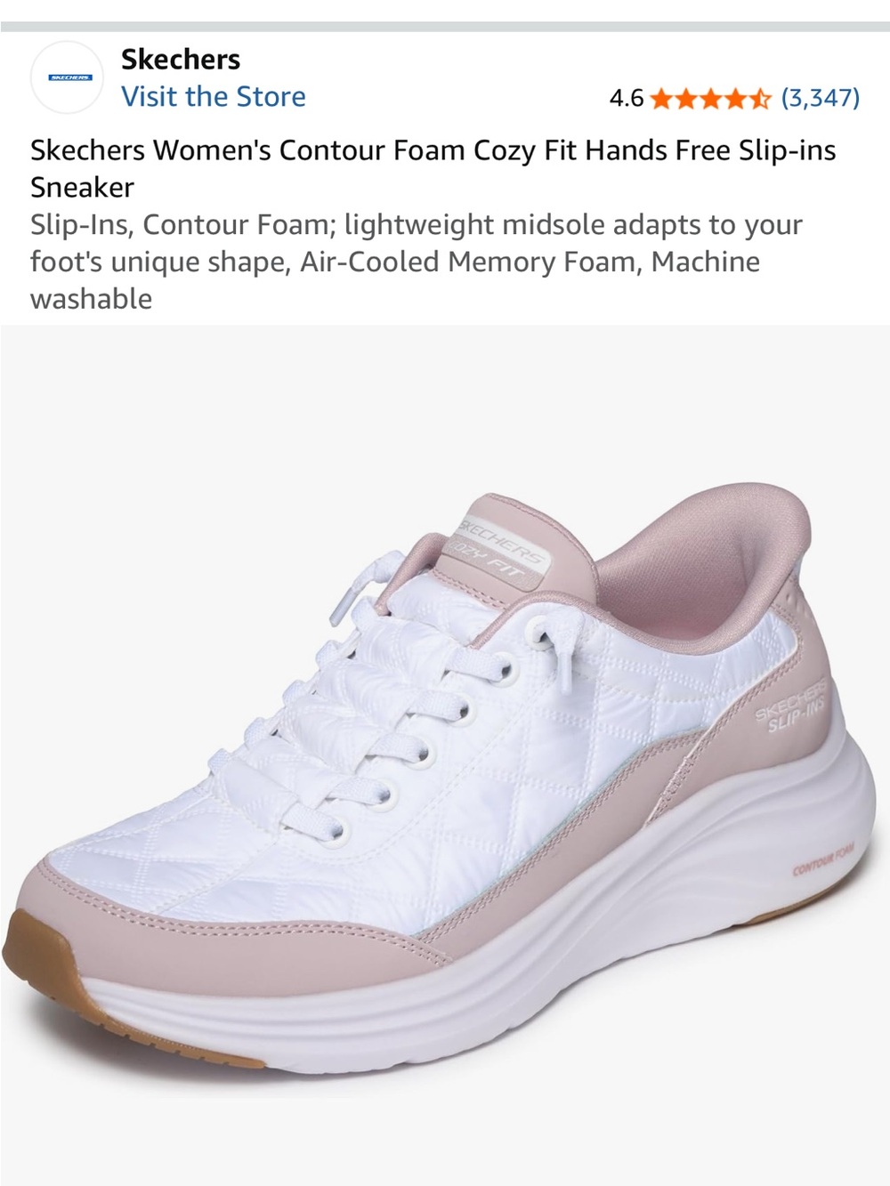 Skechers Women's White and Lavender Slip-On Sneaker